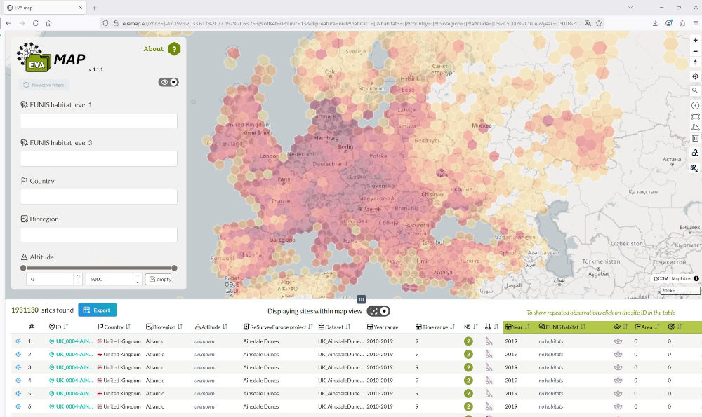 EVA density map